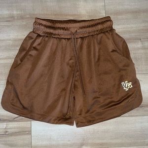 Young LA tan basketball shorts size small. Never worn, great condition